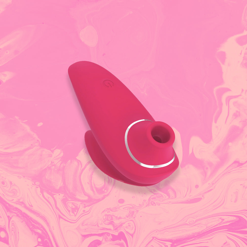 Clio Clitoris Sucker - Soft touch Silicone, 10 sucking modes, waterproof & USB rechargeable in colour wine pink