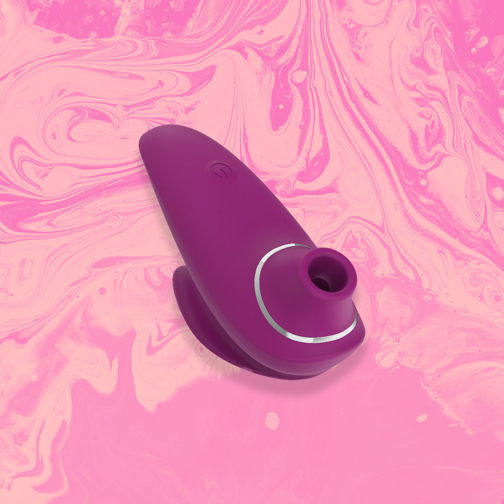 Clio Clitoris Sucker - Soft touch Silicone, 10 sucking modes, waterproof & USB rechargeable in colour purple