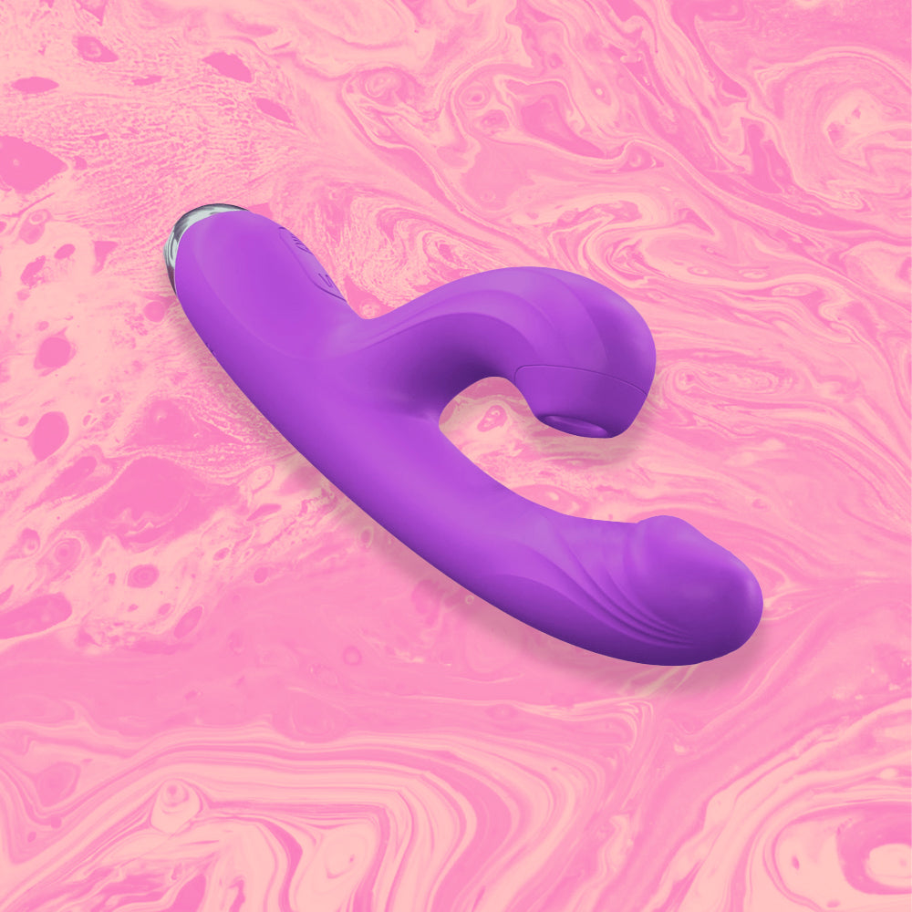 Elara Clitoris Sucking Slim Vibrator - Soft touch Silicone, 10 Vibration patterns, 10 suction patterns, waterproof & USB rechargeable in colour purple