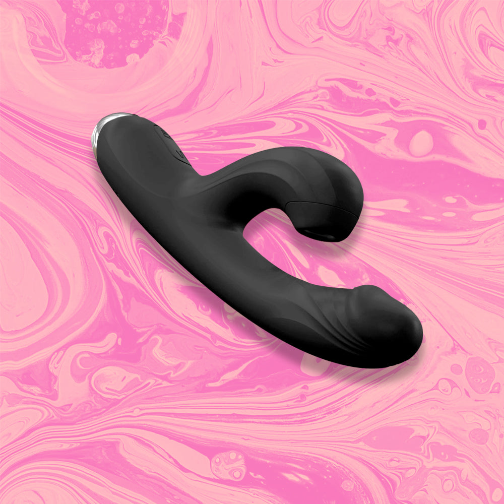 Elara Clitoris Sucking Slim Vibrator - Soft touch Silicone, 10 Vibration patterns, 5 sucking modes, waterproof & USB rechargeable in colour black
