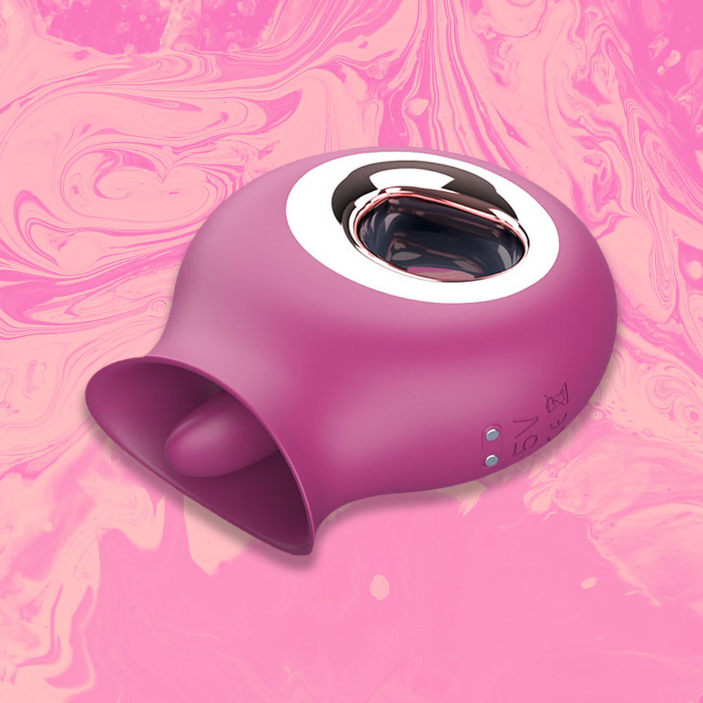 The Halia Clitoral Licking Vibrator - Clitoris Stimulation - Cunninglingus Toy - Soft touch silicone, 9 Vibration & Licking patterns, Waterproof & USB Rechargeable in colour wine red - sex toy